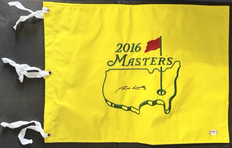 Jim Nantz Signed Auto 2016 Masters Pin Flag A Tradition Unlike Any Other Psa/Dna
