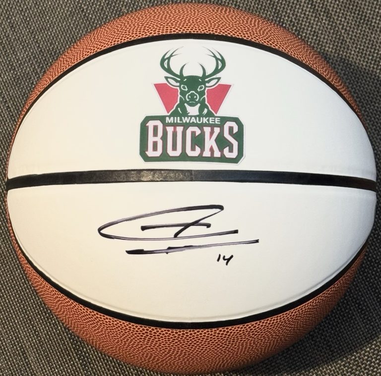 Tyler Herro Signed Autographed Milwaukee Bucks Logo Basketball PSA/DNA COA