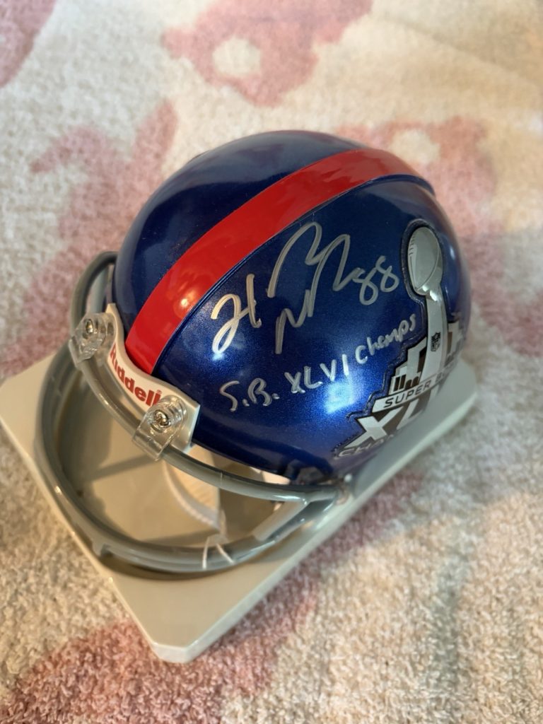 Hakeem Nicks Signed New York Giants Mini Helmet Super Bowl XLiV Missing Jsa Cert
