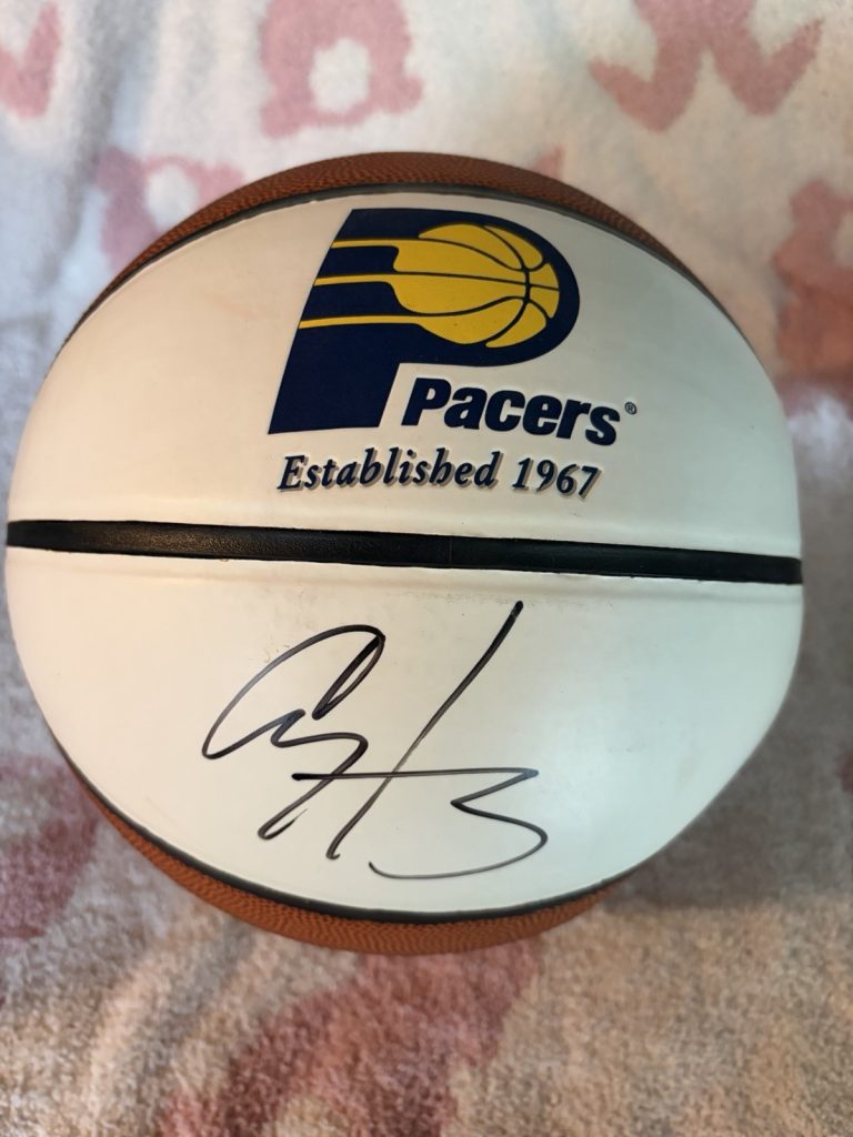 Al Harrington Indiana Pacers Logo Ball Signed Authentic Basketball