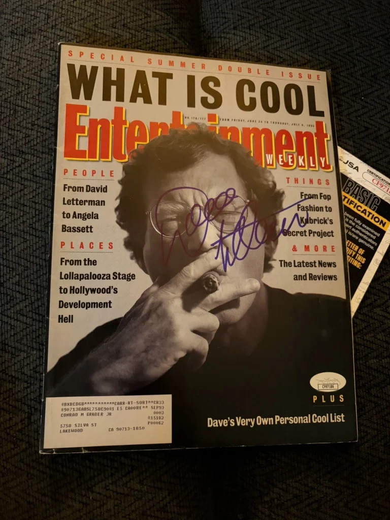 David Letterman signed Entertainment Weekly Magazine JSA Authentication COA
