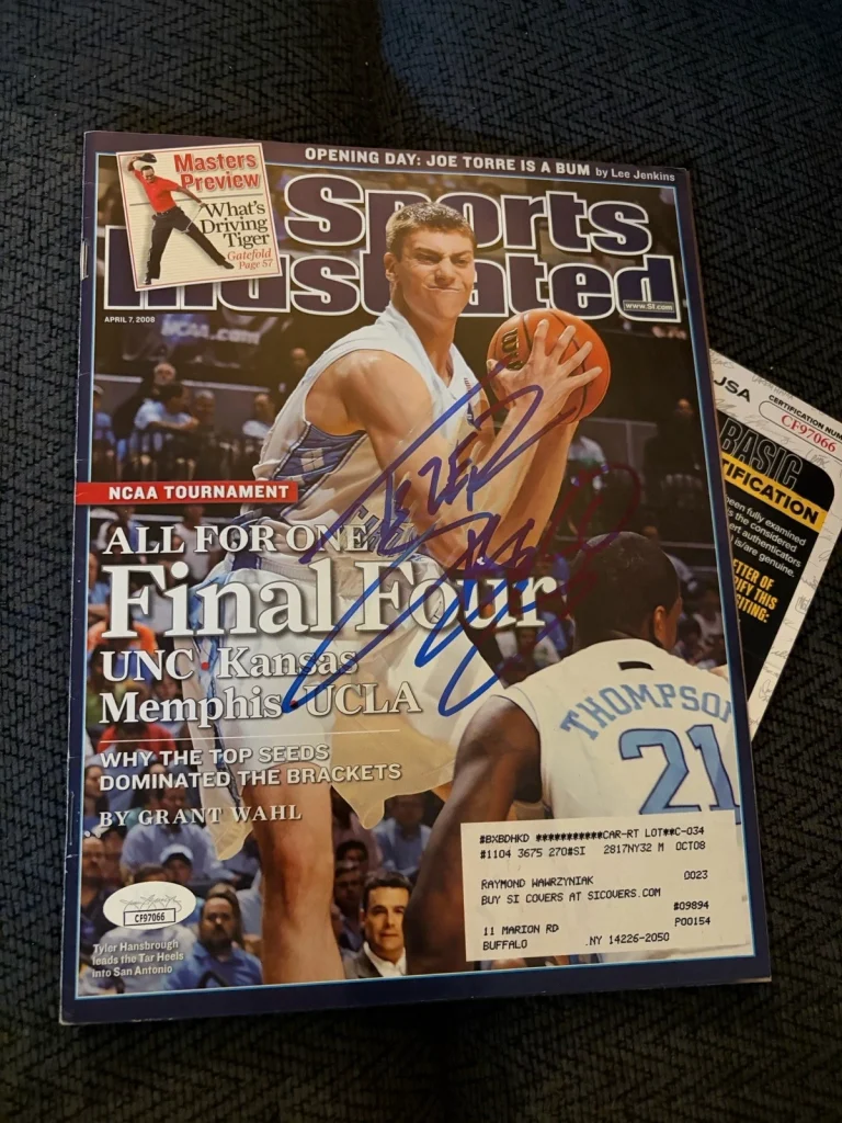 Tyler Hansbrough signed Sports Illustrated JSA Authentication COA Psycho T UNC
