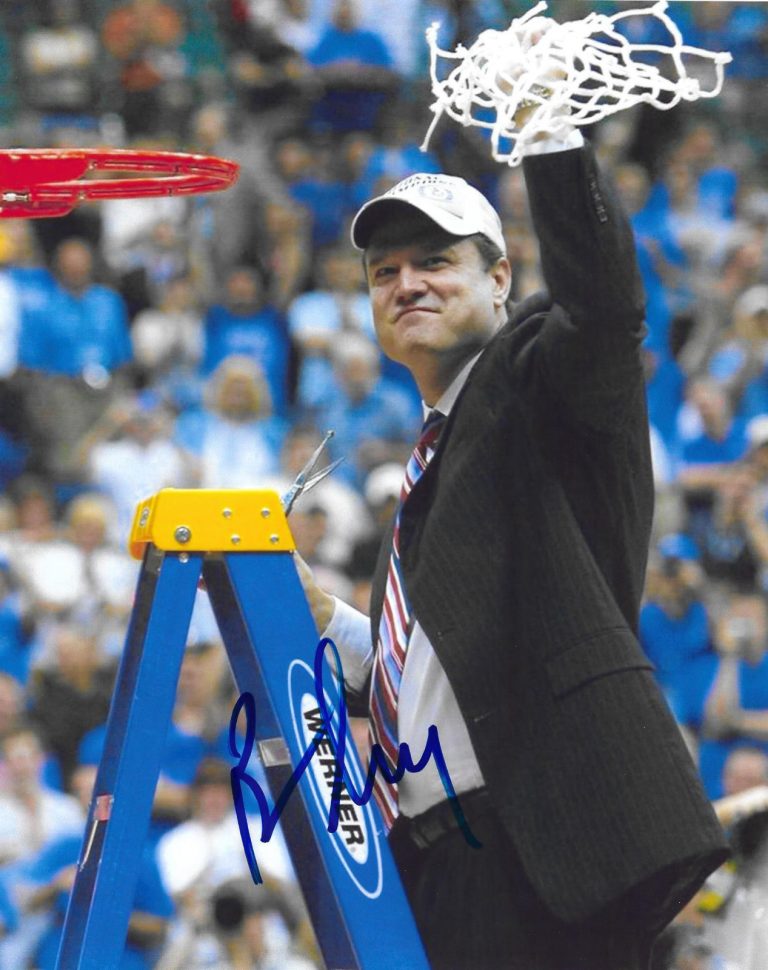 Kansas Jayhawks BILL SELF Signed Autographed Basketball Photo COA! 2008 CHAMPS!