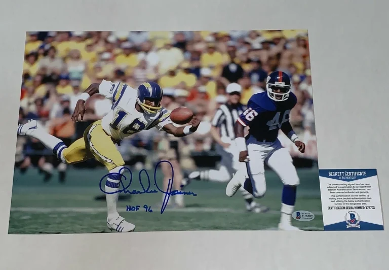Charlie Joiner signed San Diego Chargers Oversized photo W/ HOF 2 BAS Beckett