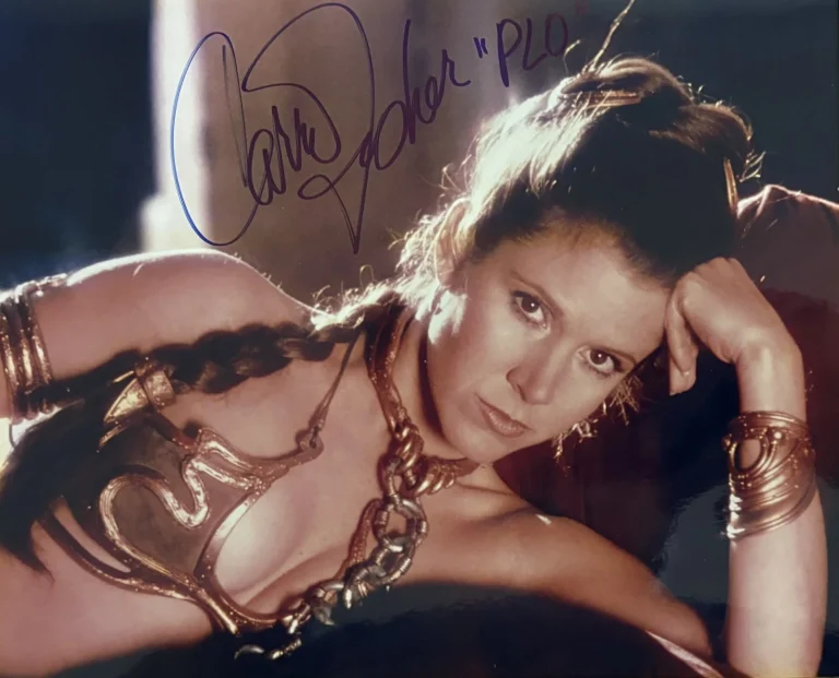 Carrie Fisher Signed 8x10 Star Wars Photo PLO Princess Leia Organa JSA COA