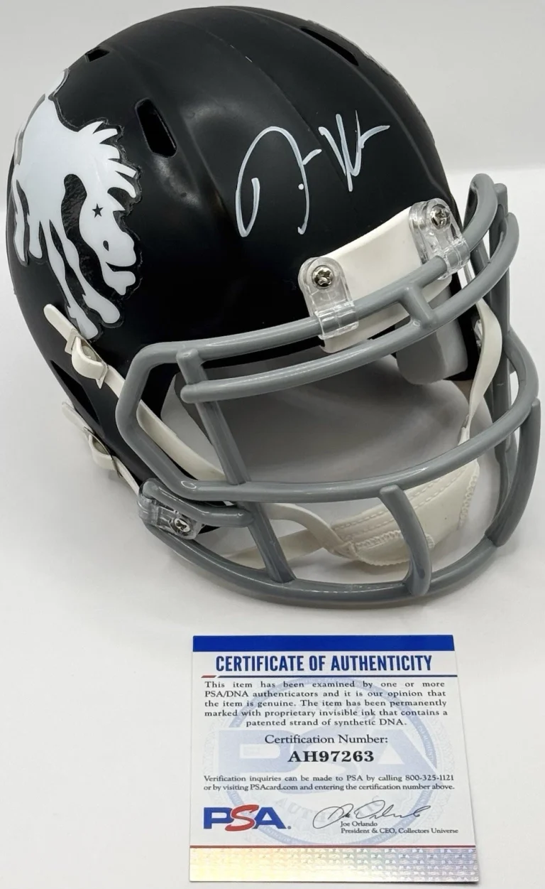 Jaylen Waddle Signed Autographed Denver Broncos Mini Helmet PSA/DNA COA