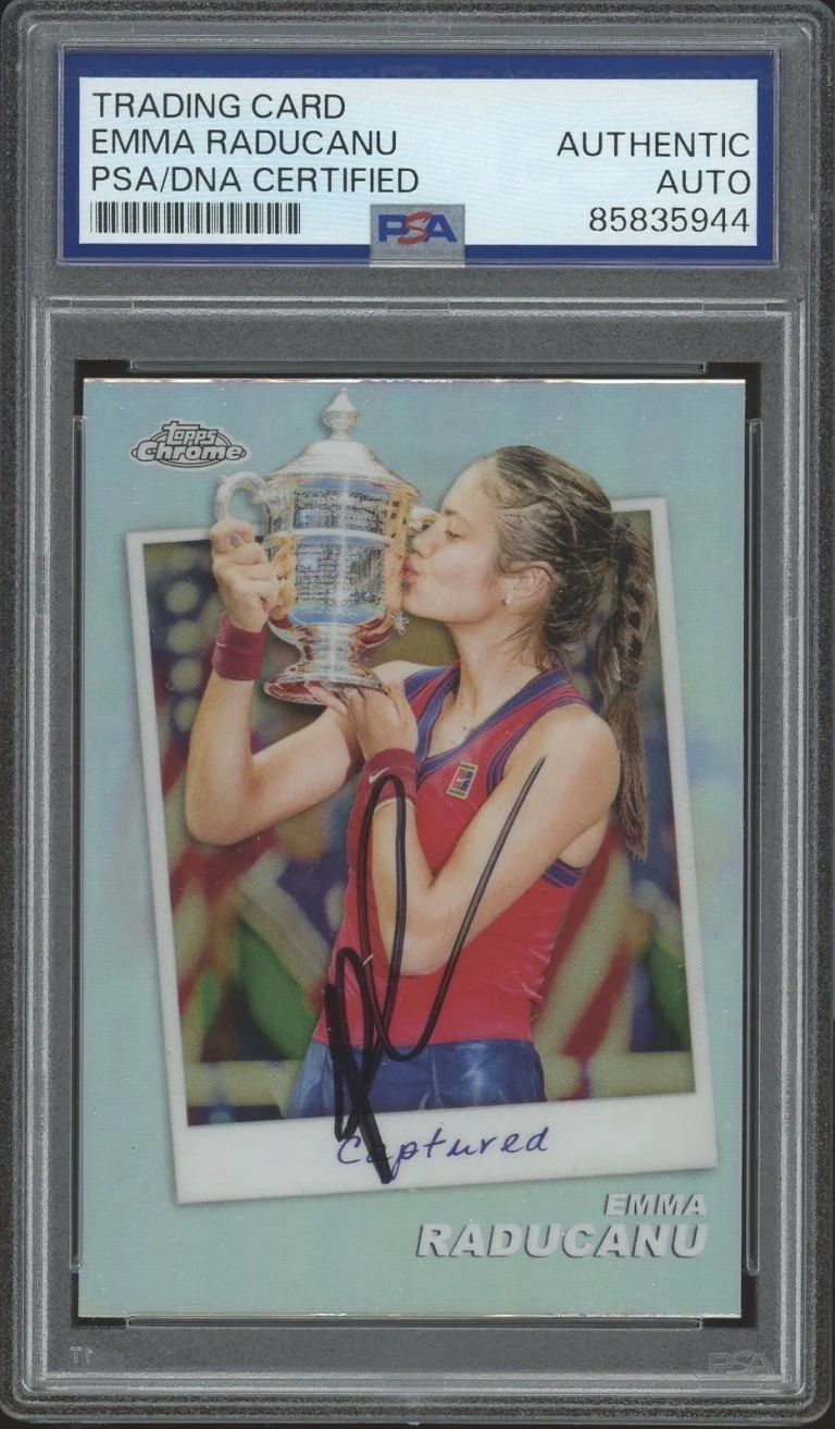 2024 Topps Chrome Tennis Emma Raducanu Captured US Open Champion PSA/DNA AUTO