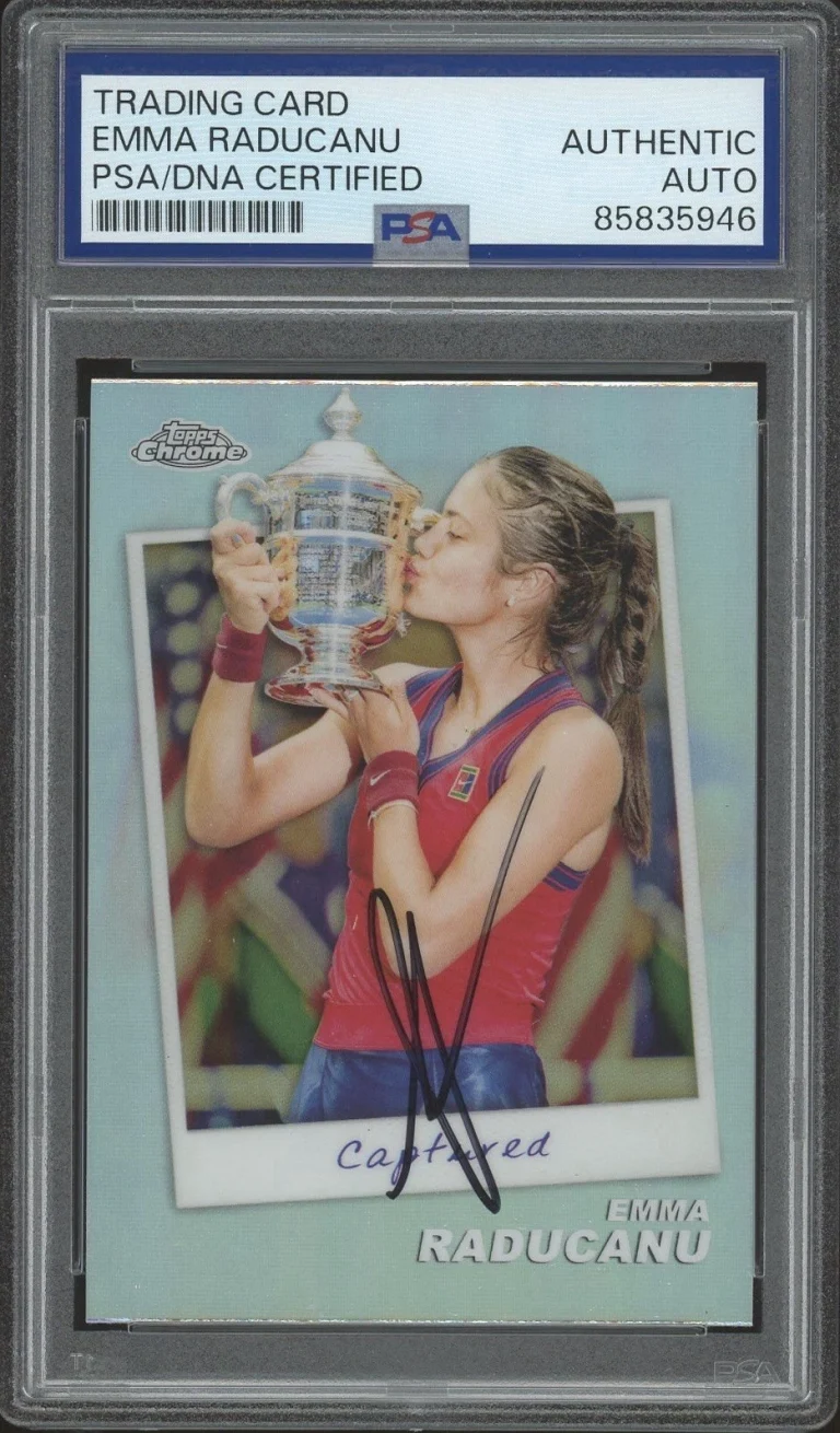 2024 Topps Chrome Tennis Emma Raducanu Captured US Open Champion PSA/DNA AUTO