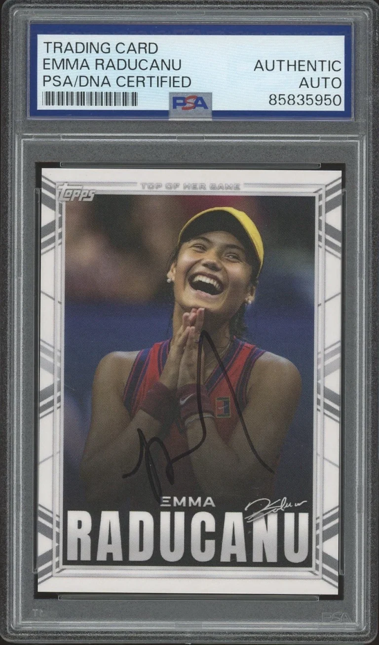 2022 Topps X Emma Raducanu #28 Signed Top Of Her Game US Open Rookie PSA AUTO RC