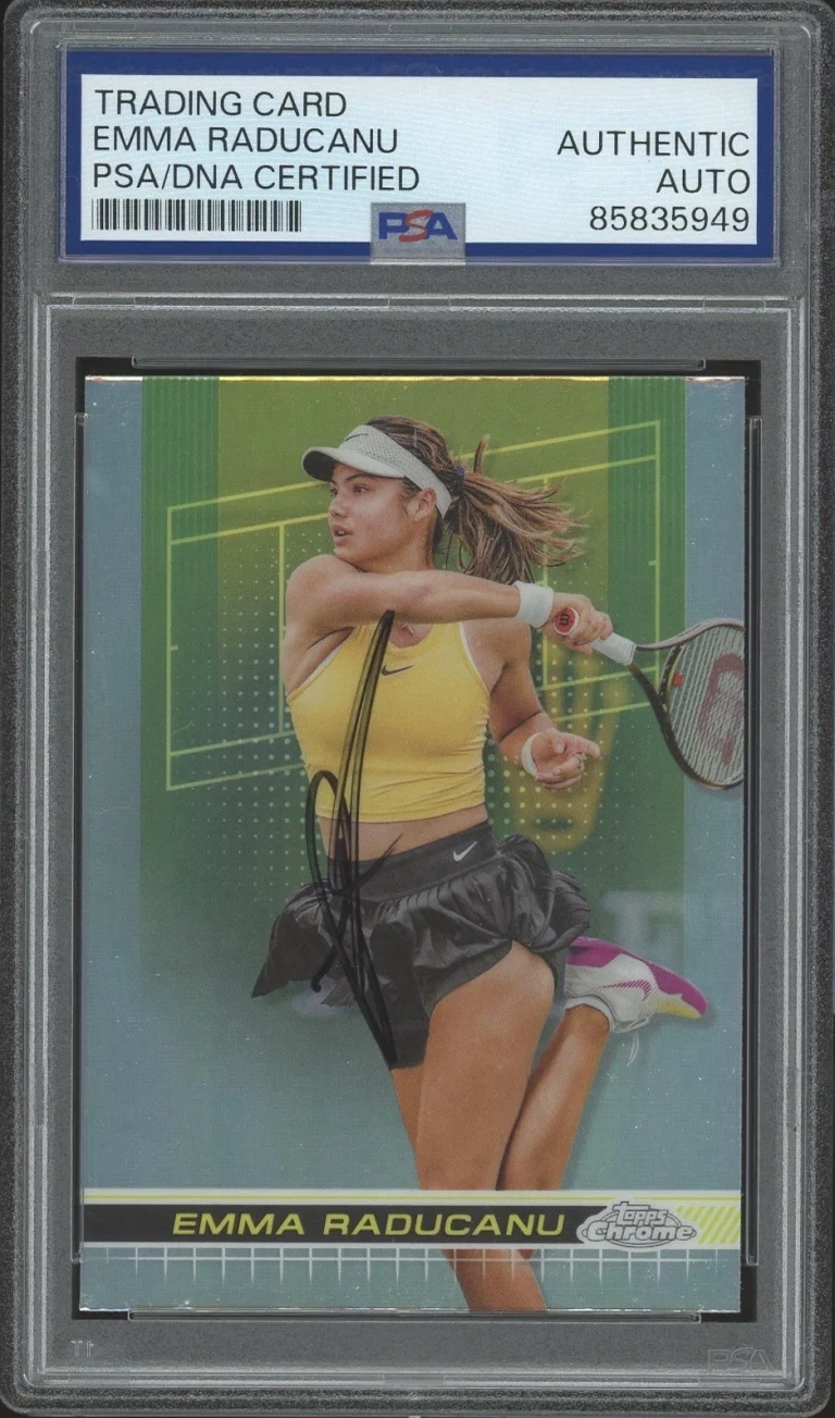 2024 Topps Chrome Tennis #198 Emma Raducanu Signed Refractor Card PSA/DNA AUTO