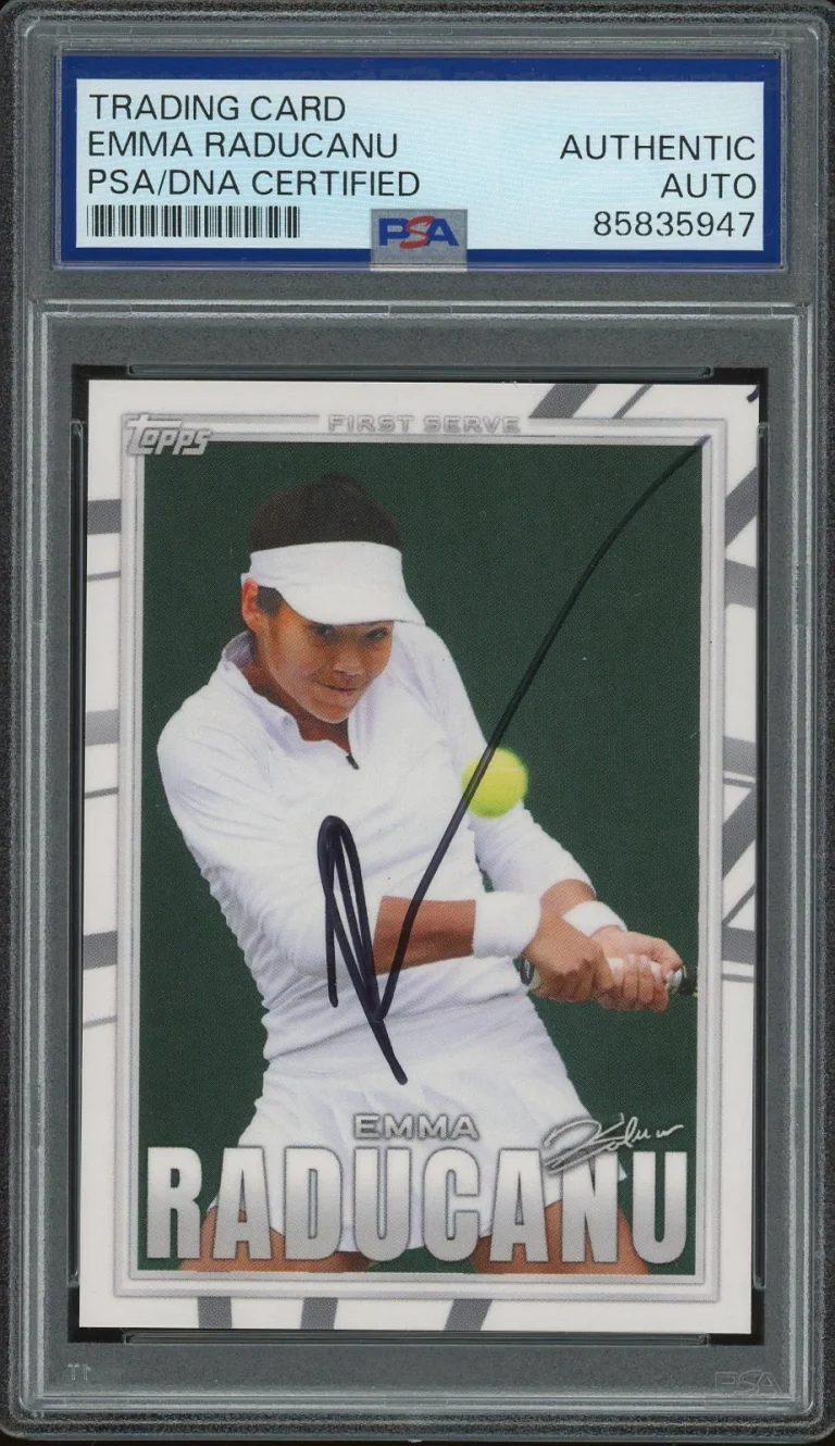 2022 Topps X Emma Raducanu #7 Signed First Serve Tennis Rookie PSA/DNA AUTO RC