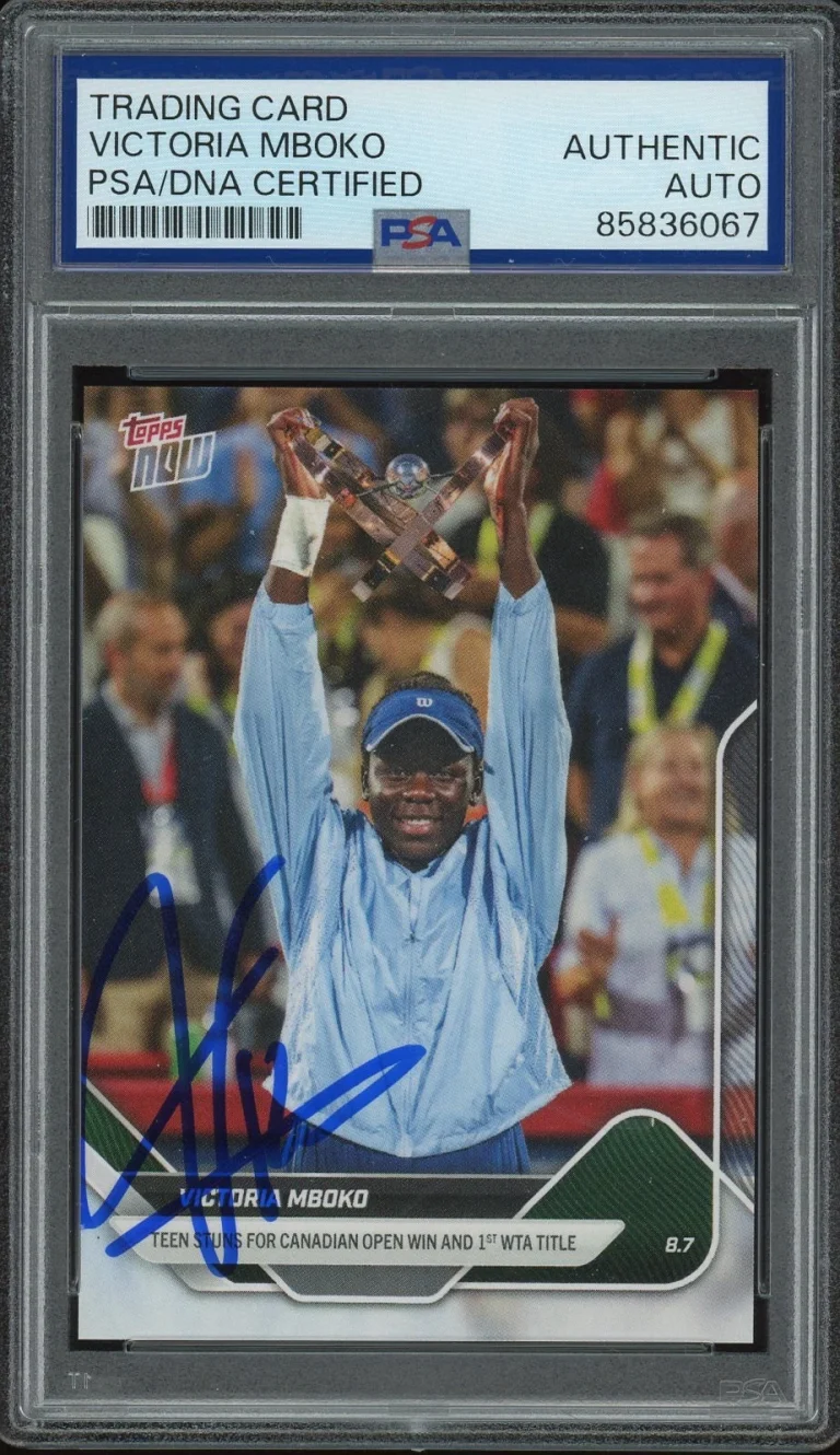 2025 Topps Now Tennis #COVM Victoria Mboko Signed 1st WTA Title Rookie PSA AUTO