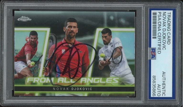 2025 Topps Chrome Tennis #FAA-10 Novak Djokovic Signed From All Angles PSA AUTO
