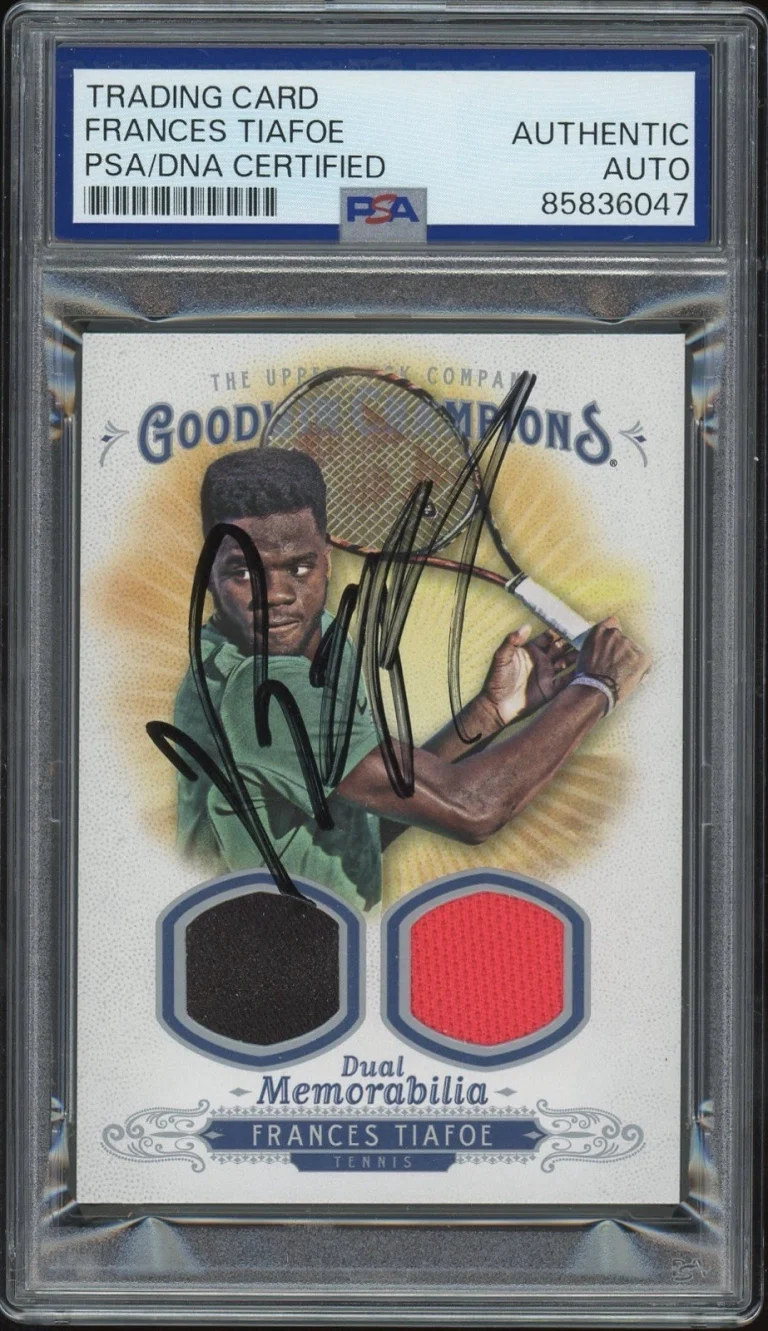 2018 Upper Deck Goodwin Champions Frances Tiafoe Dual Memorabilia PSA AUTO RC