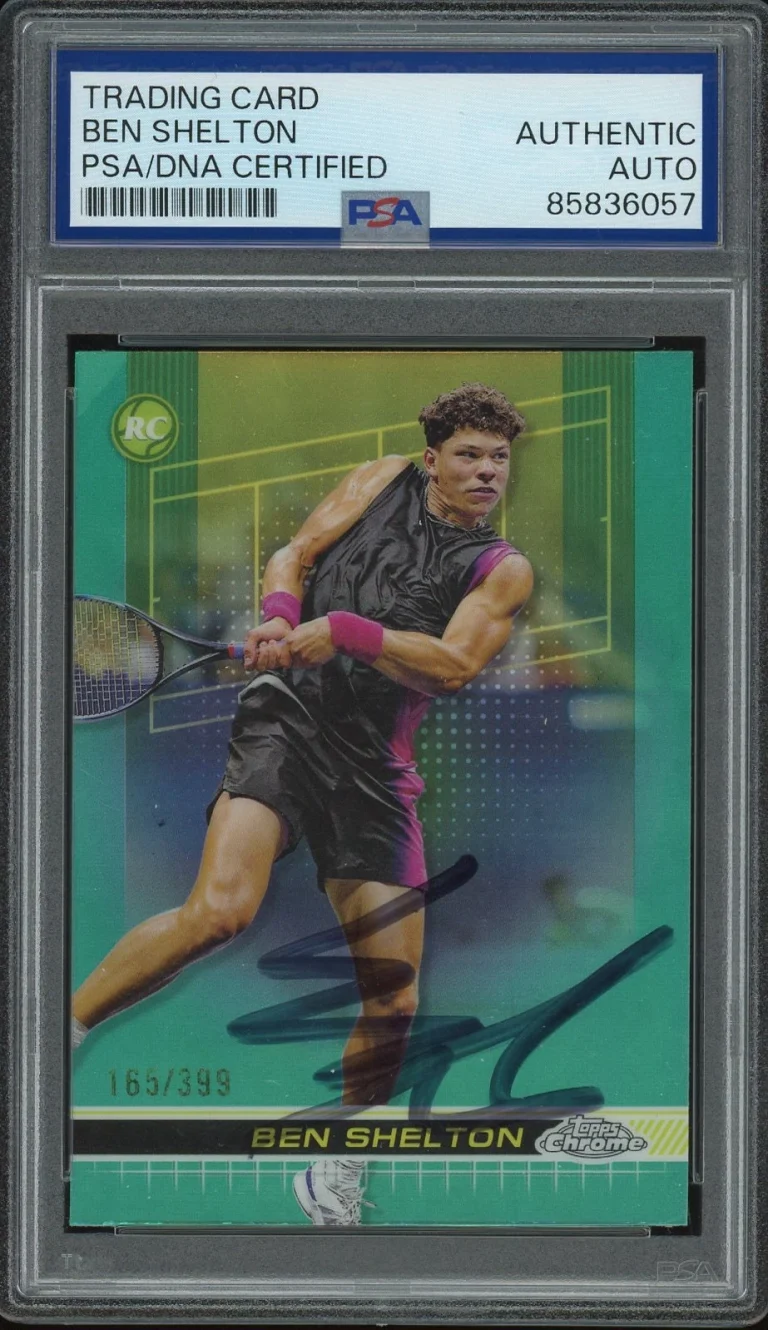 2024 Topps Chrome #89 Ben Shelton Signed Aqua Refractor /399 Rookie PSA AUTO RC