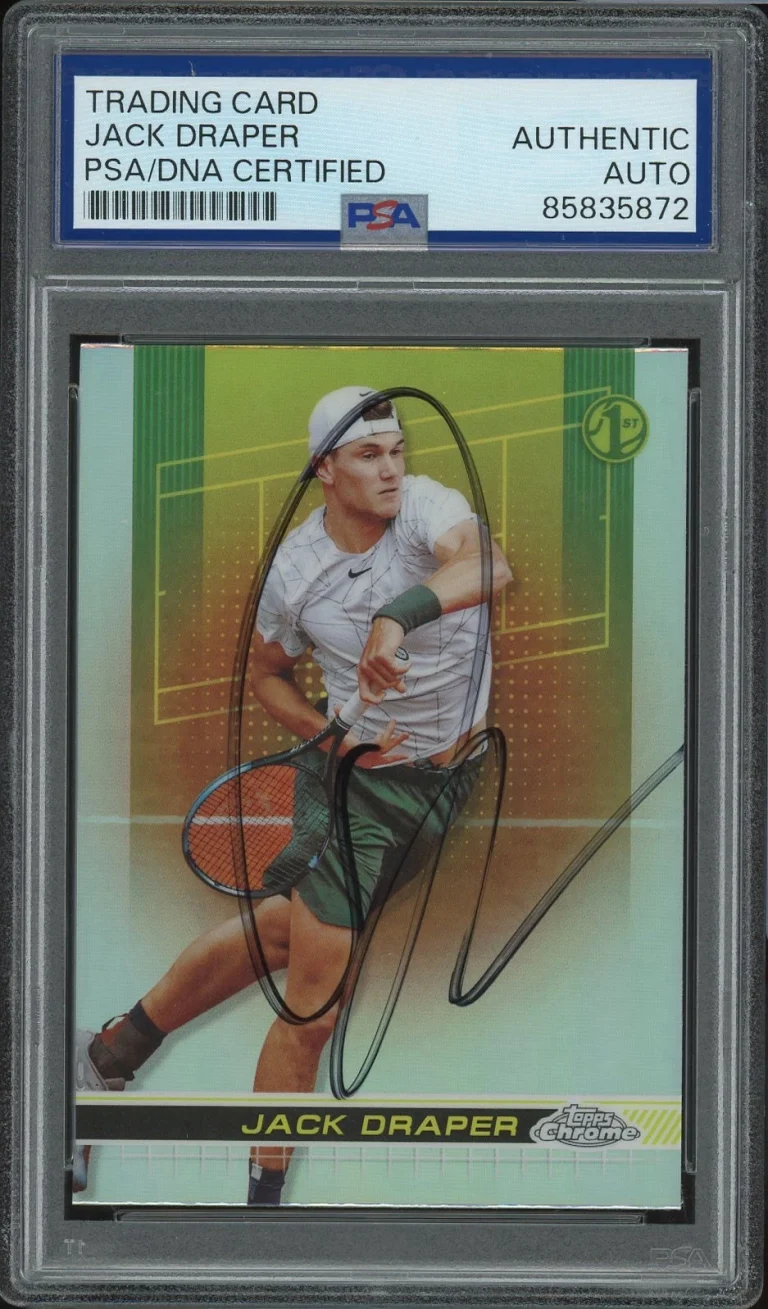 2024 Topps Chrome Tennis #2 Jack Draper Signed Refractor Rookie Card PSA AUTO RC