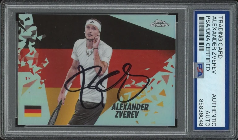 2024 Topps Chrome Tennis Alexander Zverev Patriotic Pride Case Hit SSP PSA AUTO