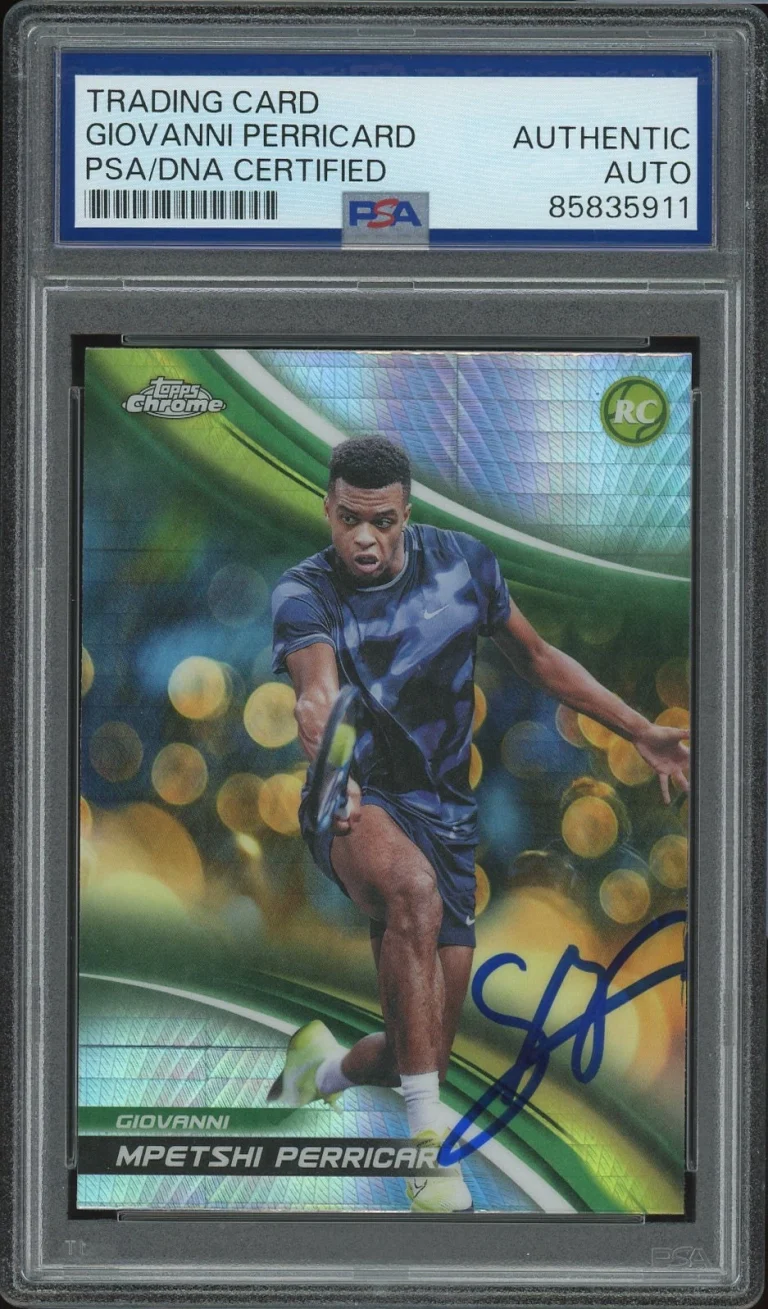 2025 Topps Chrome Tennis Giovanni Mpetshi Perricard Signed Prism Rookie PSA AUTO