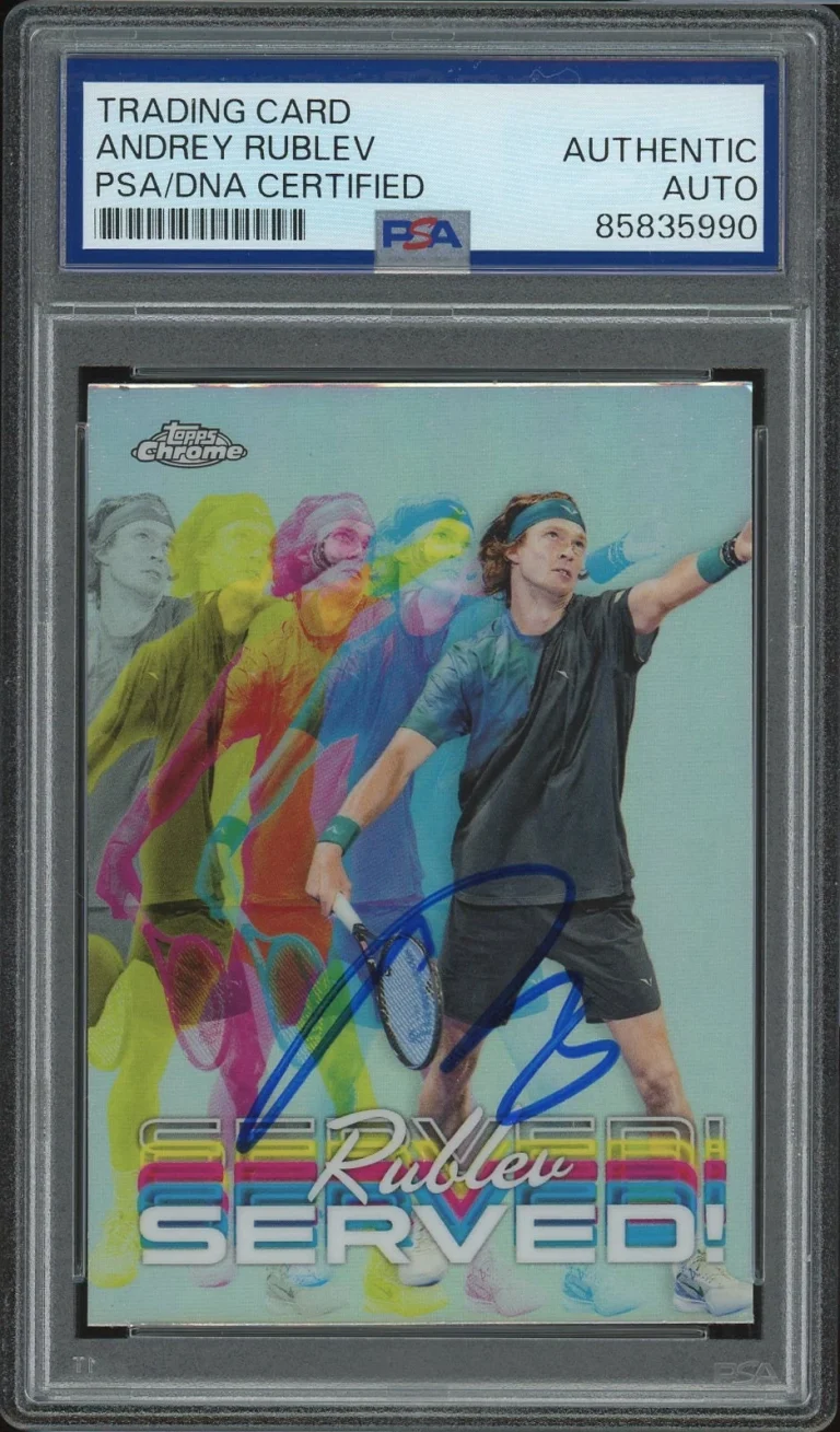 2024 Topps Chrome Tennis #SER-AR Andrey Rublev Signed Served Rookie PSA AUTO RC