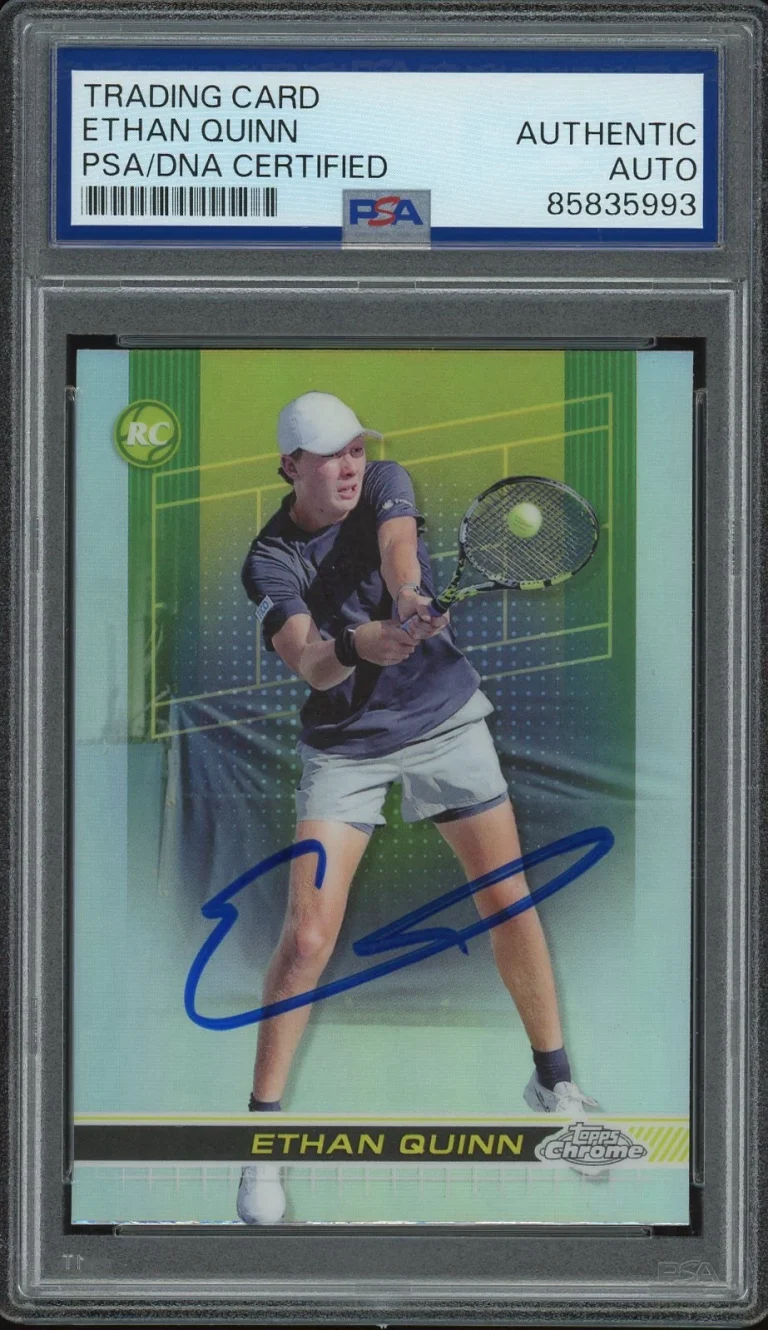 2024 Topps Chrome Tennis #195 Ethan Quinn Signed Refractor Rookie Card PSA AUTO
