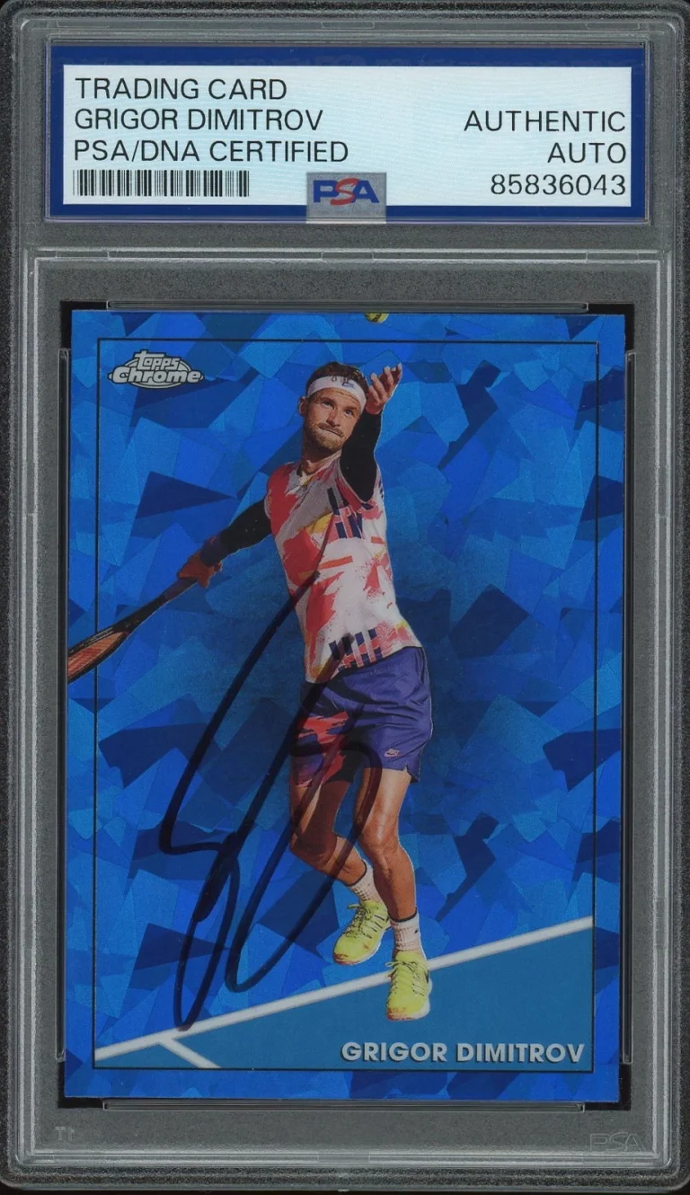2021 Topps Chrome Tennis #18 Grigor Dimitrov Signed Sapphire Rookie PSA AUTO RC