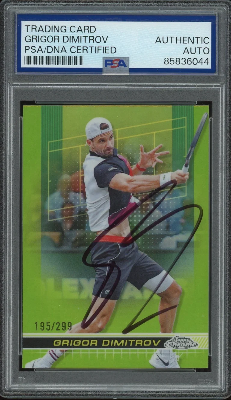 2024 Topps Chrome Tennis #163 Grigor Dimitrov Signed Lime Green /299 PSA AUTO RC