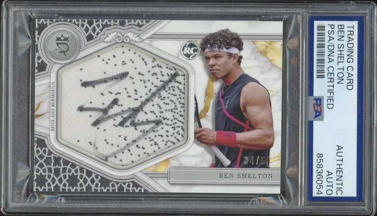 2024 Topps Royalty Tennis Ben Shelton Signed Rookie Jumbo Relic /50 PSA AUTO RC