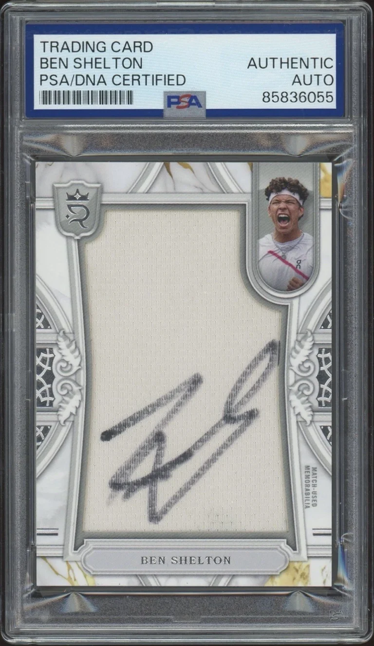 2024 Topps Royalty Tennis Ben Shelton Signed Rookie Jewels Relic /75 PSA AUTO RC