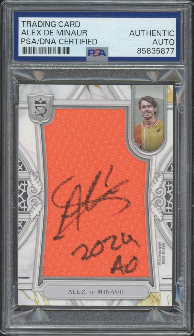2024 Topps Royalty Alex De Minaur Australian Open Used Relic Jewels /75 PSA AUTO