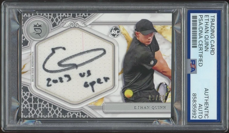 2024 Topps Royalty Ethan Quinn Signed Rookie US OPEN Jumbo Relic /50 PSA AUTO RC