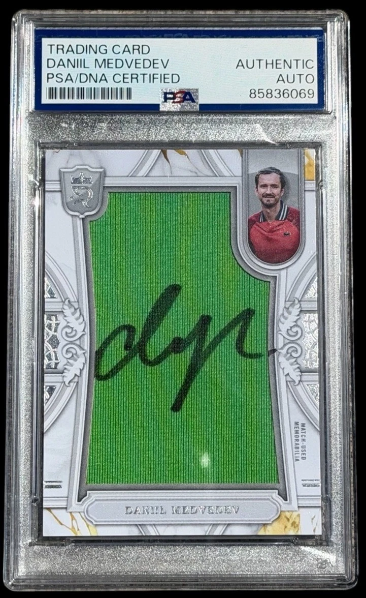 2024 Topps Royalty Daniil Medvedev Dubai Open Used Relic Jewels /75 PSA AUTO