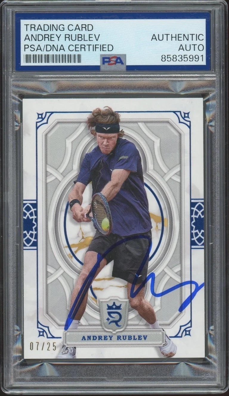 2024 Topps Royalty Tennis #90 Andrey Rublev Signed Blue Card /25 PSA/DNA AUTO