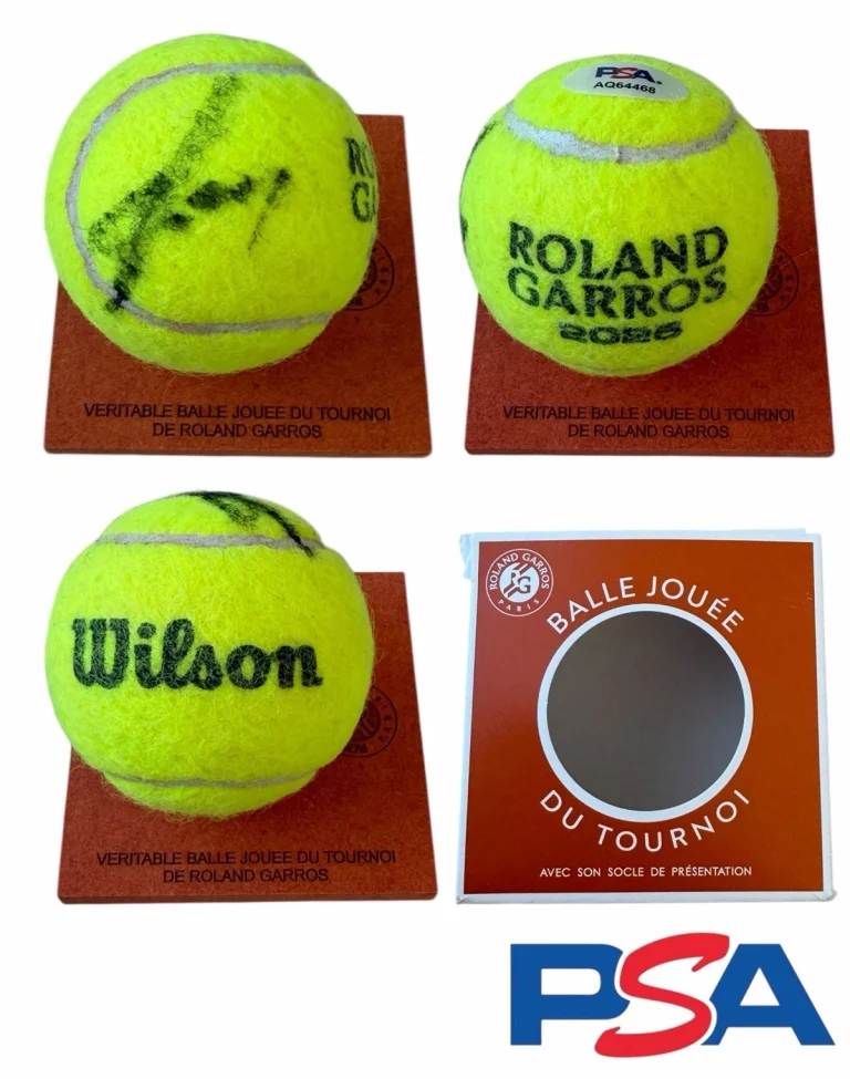 Joao Fonseca Signed 2025 French Open Debut Match Used Tennis Ball PSA AUTO RG