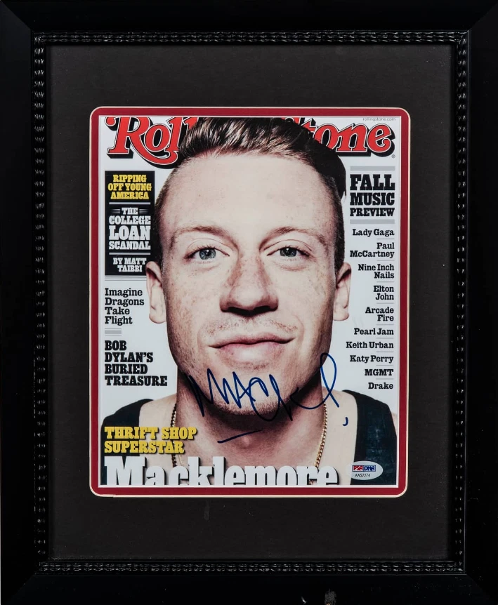 Macklemore Signed Rolling Stones Magazine Cover Framed PSA/DNA