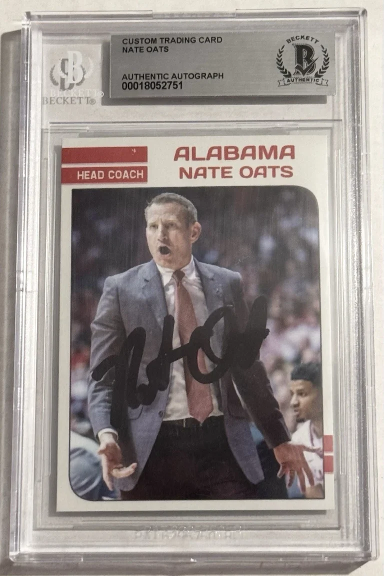 Nate Oats Signed Autographed Alabama Crimson Tide Custom Card Beckett Slabbed