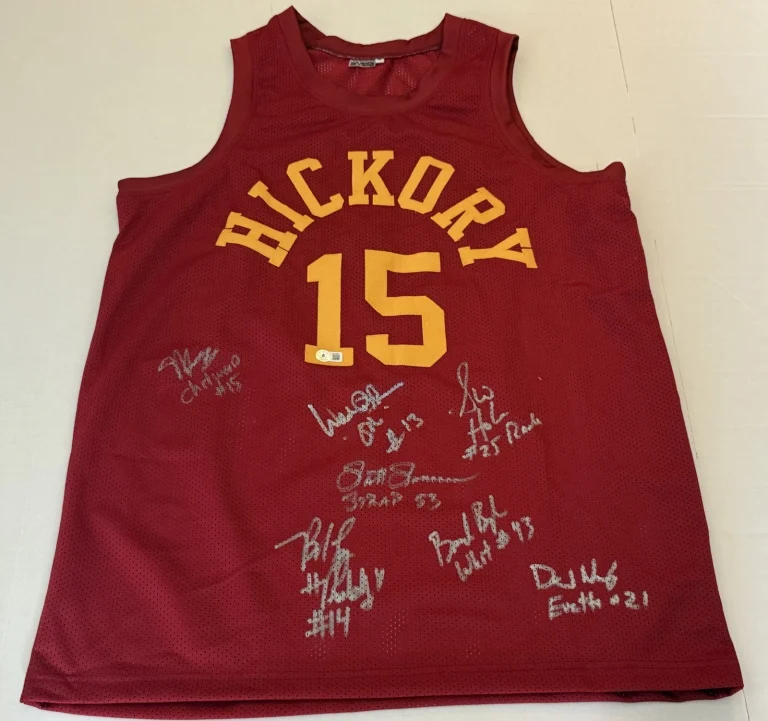 Hoosiers Movie Cast signed Hickory Chitwood jersey autographed Beckett Witnessed
