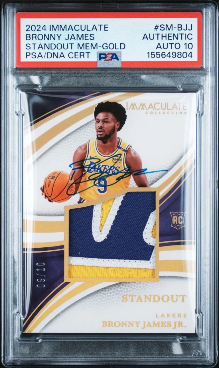 2024 Panini Immaculate #SM-BJJ Bronny James Standout Rookie Gold /10 PSA AUTO 10