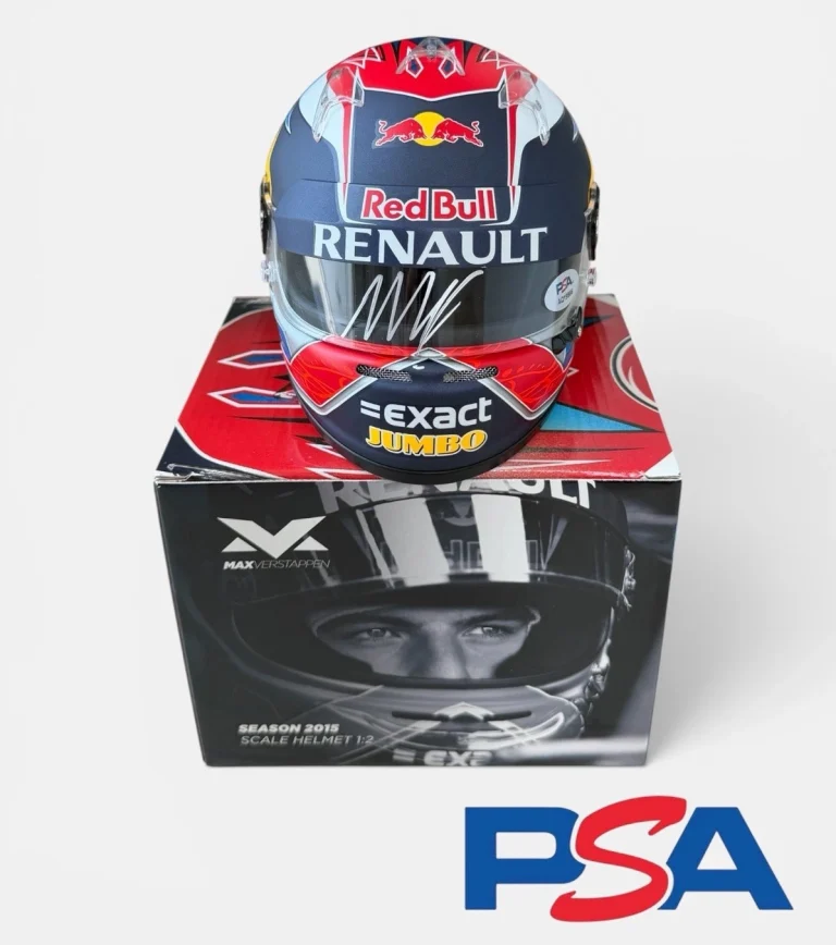 Max Verstappen Signed 2015 F1 Rookie 1:2 Mini Helmet PSA AUTO Formula One #33