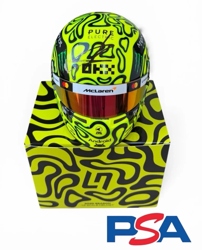 Lando Norris Signed 2025 F1 World Champion 1:2 Mini Helmet PSA AUTO WDC McLaren