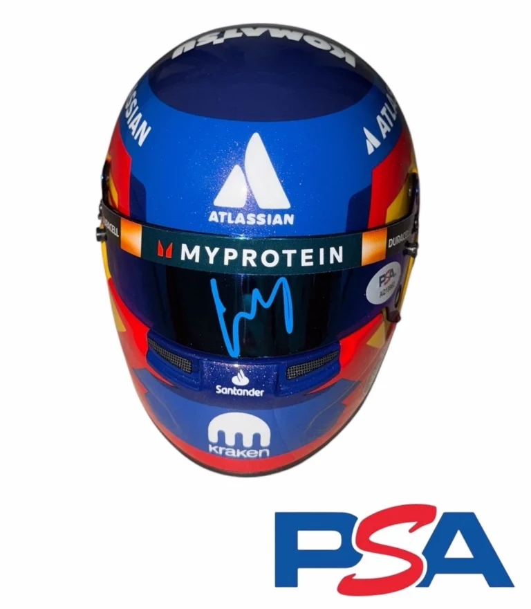 Carlos Sainz Signed 2025 F1 1:2 Mini Helmet PSA/DNA AUTO #55 Williams Racing