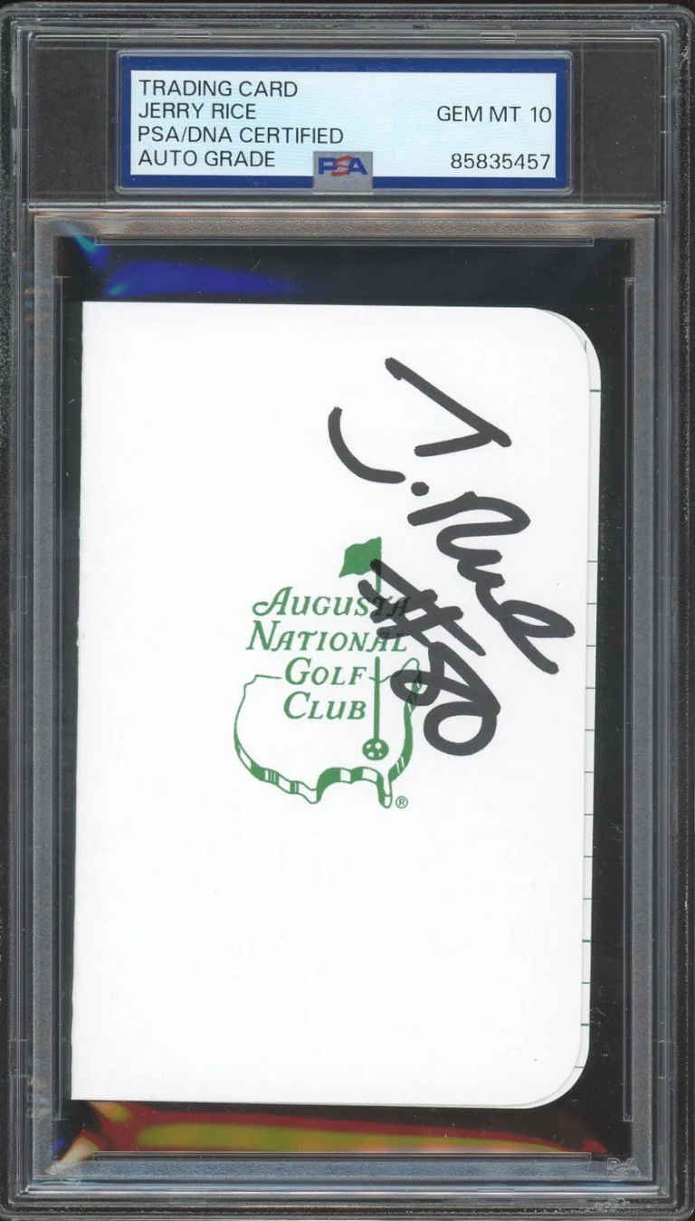 Jerry Rice Signed Augusta Masters Golf Scorecard PSA 10 AUTO 49ers Niners #80