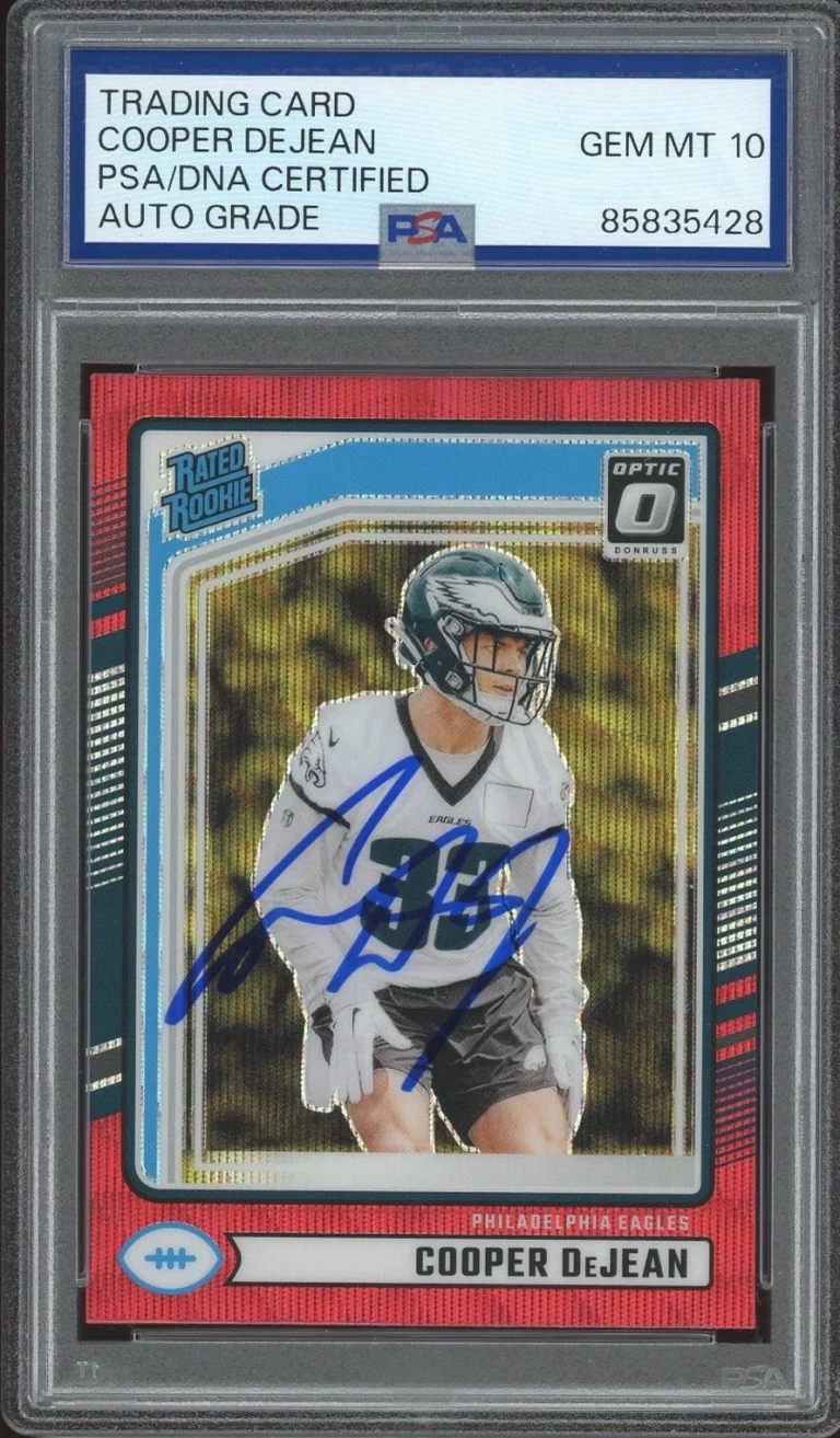 2024 Panini Donruss #305 Cooper DeJean Signed Red Wave Optic PSA/DNA AUTO 10 RC