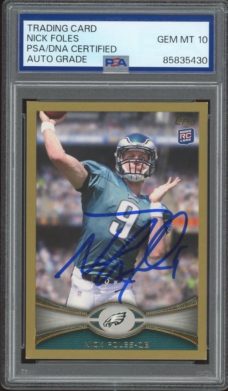2012 Topps NFL #186 Nick Foles Signed Gold Rookie /2012 PSA/DNA AUTO 10 EAGLES