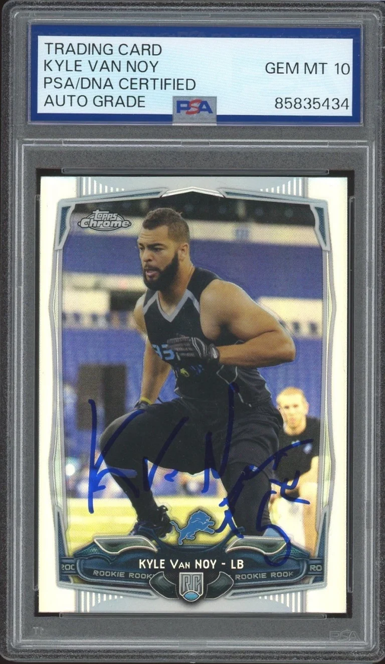 2014 Topps Chrome NFL #205 Kyle Van Noy Signed Refractor Rookie PSA AUTO 10 RC