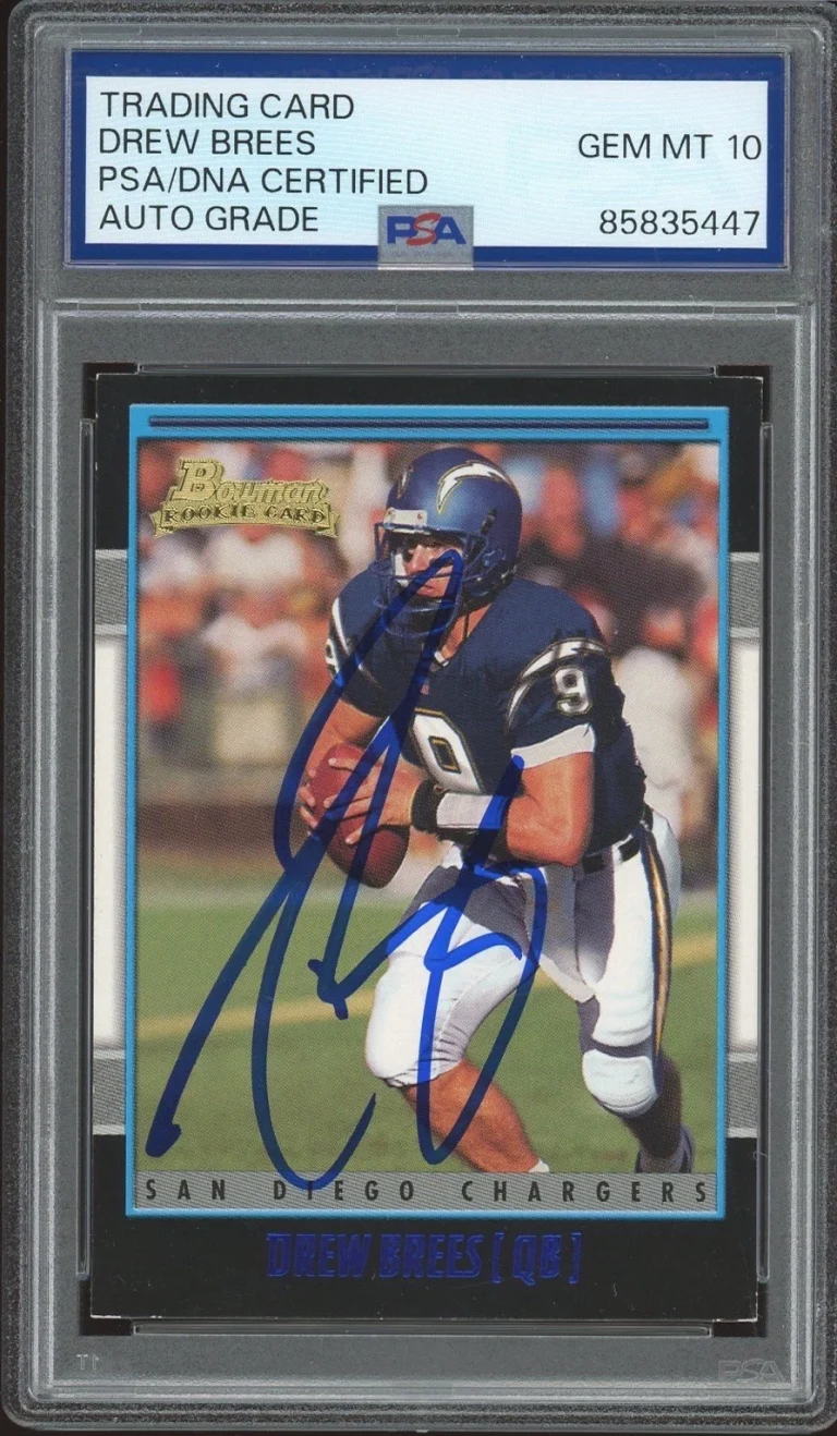 2001 Bowman NFL #164 Drew Brees Signed Rookie Card PSA/DNA AUTO 10 RC CHARGERS