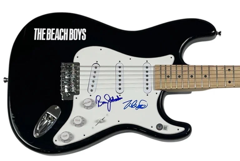 The Beach Boys Signed Autograph Electric Guitar Mike Love Bruce Johnston Beckett