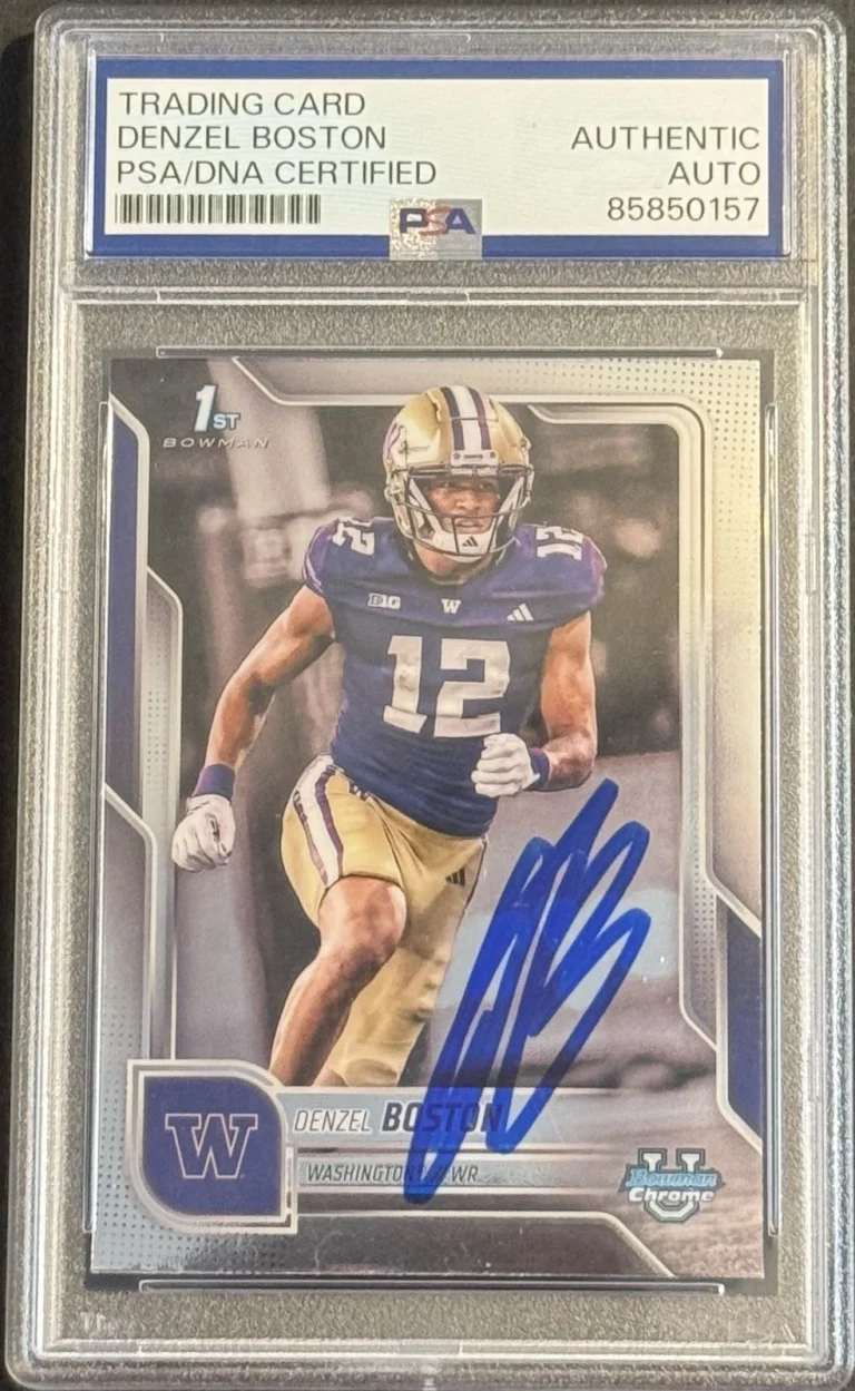 Denzel Boston Signed 2025 Bowman Chrome U Rookie Card PSA/DNA Slabbed Browns