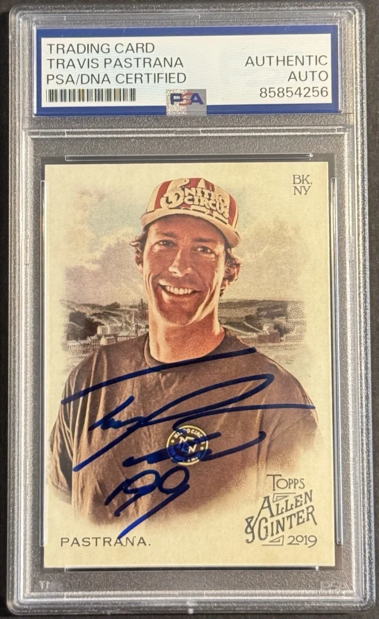Travis Pastrana Signed 2019 Allen & Ginter Rookie Card PSA/DNA Slabbed BMX Moto