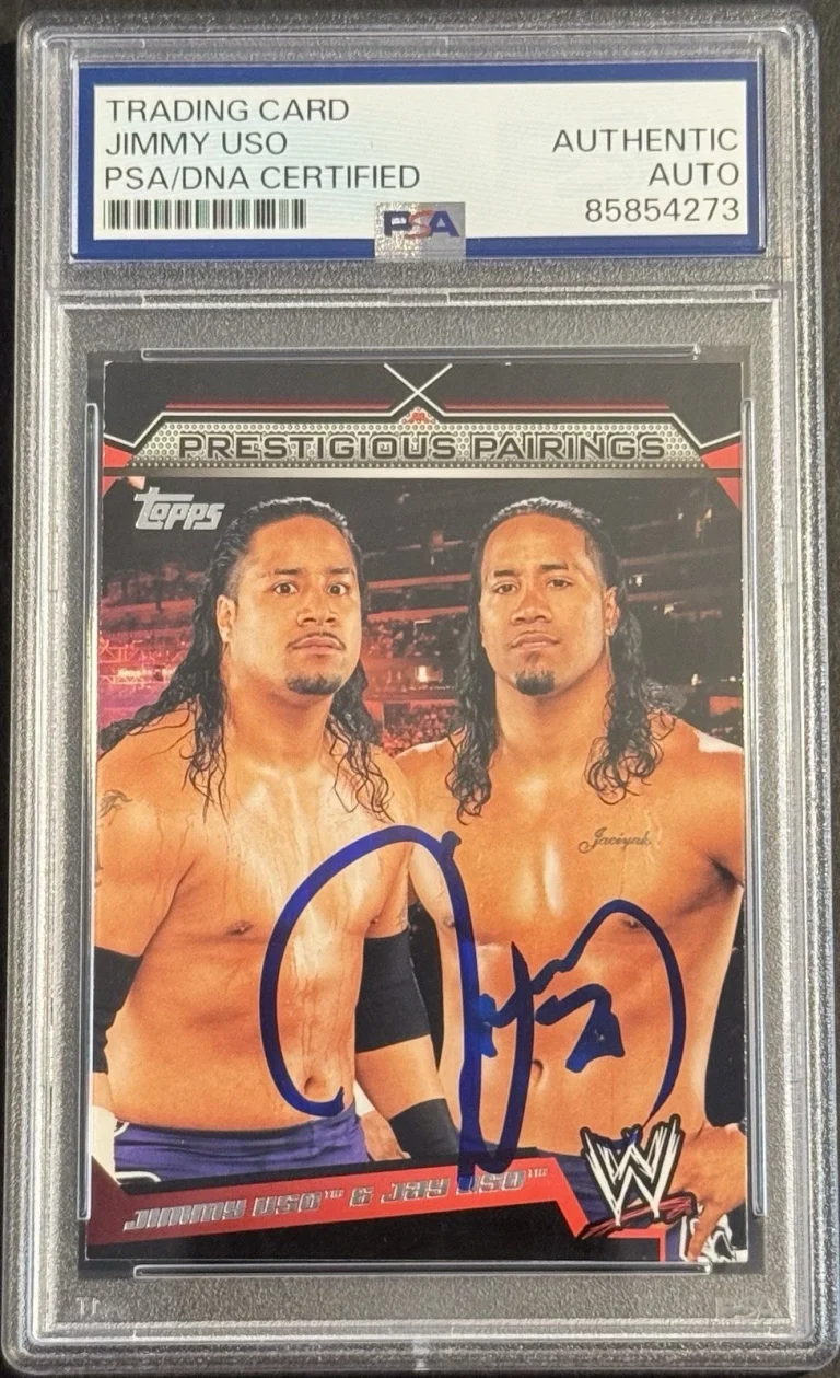 Jimmy Uso Signed 2011 Topps WWE Superstar Trading Card PSA/DNA Slabbed