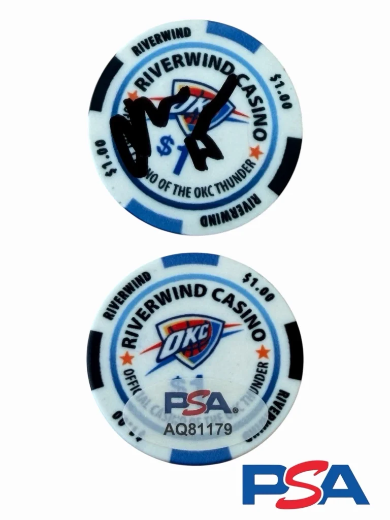 Mark Daigneault Signed Riverwind Casino $1 Chip PSA AUTO OKLAHOMA CITY THUNDER